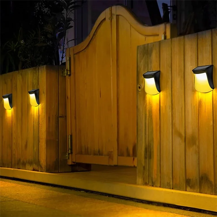 DS1111 LED Solar Wall Hanging Light Outdoor Waterproof Lamp Modern Lighting Decor for Home Garden - Warm-white Light