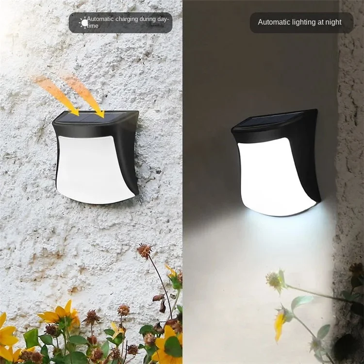 DS1111 LED Solar Wall Hanging Light Outdoor Waterproof Lamp Modern Lighting Decor for Home Garden - Warm-white Light