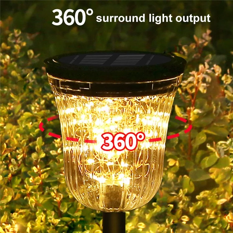 DS701 Home Patio Yard Lawn String Light Inside Solar Powered Garden Stake LED Lamp with Warm Light