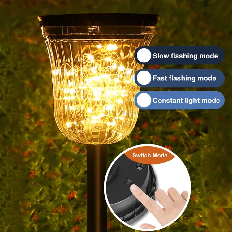 DS701 Home Patio Yard Lawn String Light Inside Solar Powered Garden Stake LED Lamp with Warm Light