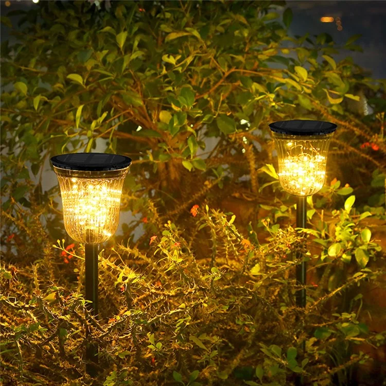 DS701 Home Patio Yard Lawn String Light Inside Solar Powered Garden Stake LED Lamp with Warm Light