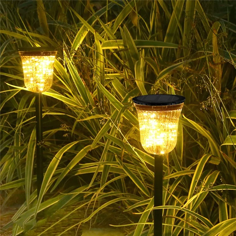 DS701 Home Patio Yard Lawn String Light Inside Solar Powered Garden Stake LED Lamp with Warm Light