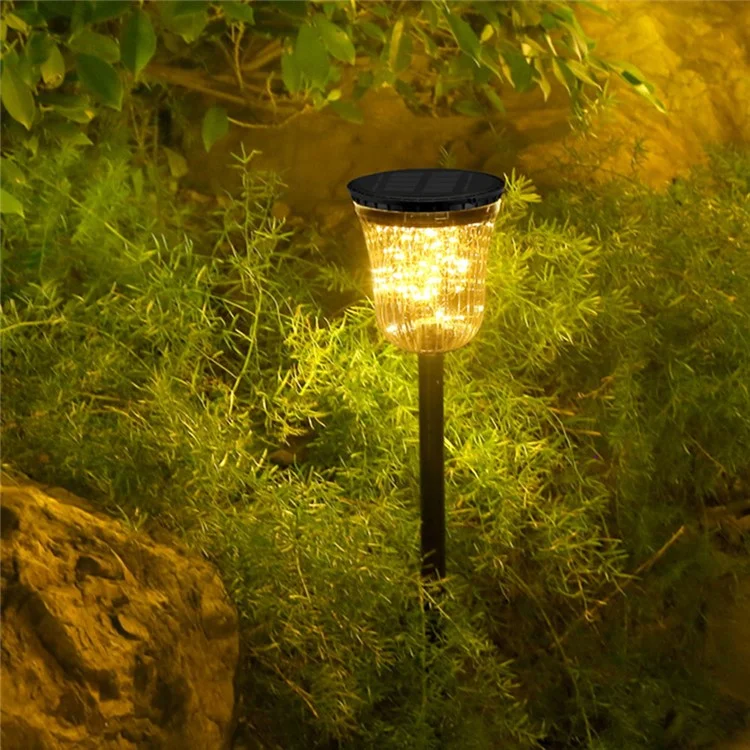 DS701 Home Patio Yard Lawn String Light Inside Solar Powered Garden Stake LED Lamp with Warm Light