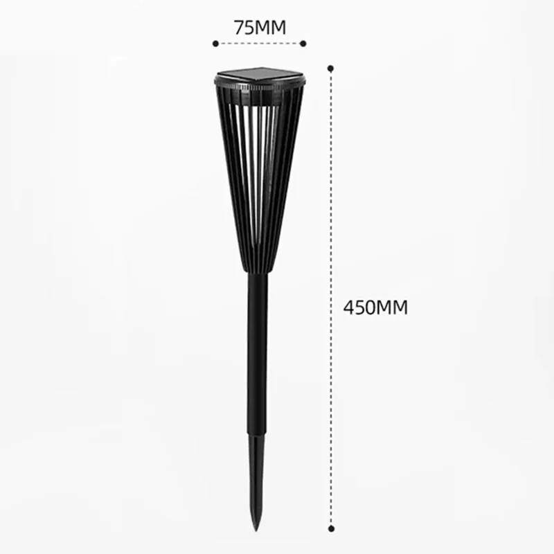 DS129 4Pcs Solar Powered Outdoor Garden Light Waterproof Lawn Lamp Courtyard Decoration - Black
