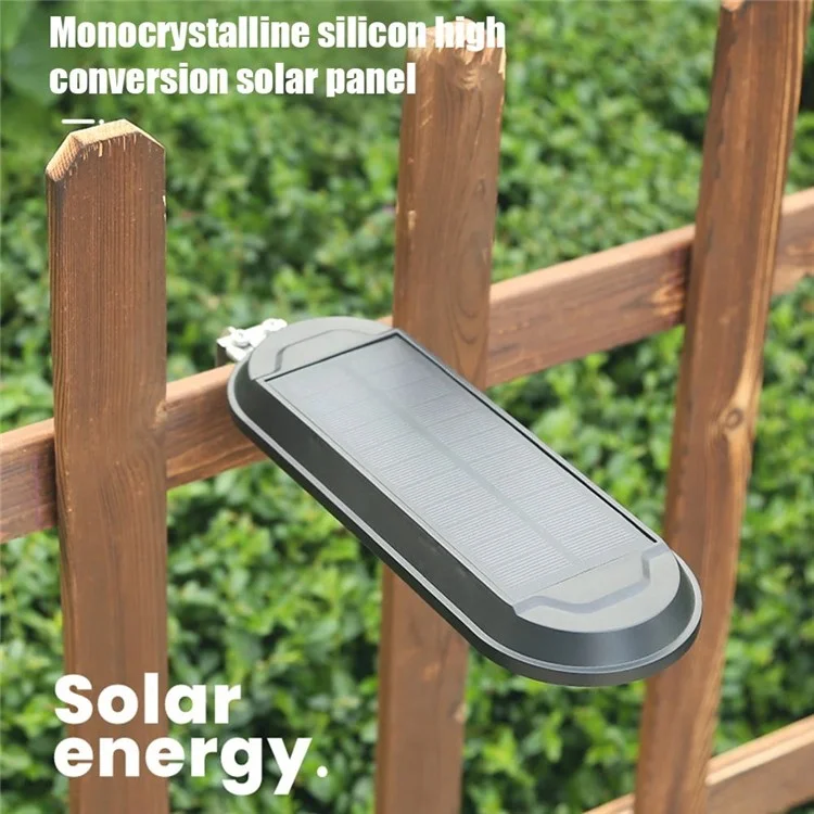 DS018 Solar Powered LED Motion Sensor Outdoor Wall Light Home Fence Garden Illuminating Lamp - White Light / Black