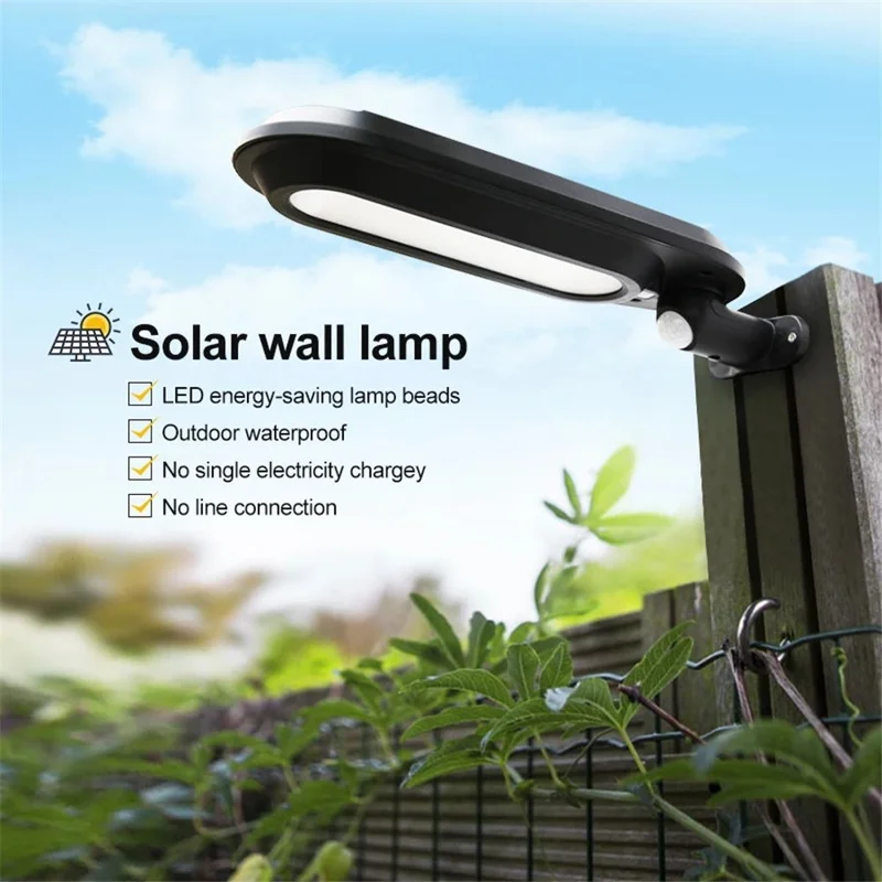 DS018 Solar Powered LED Motion Sensor Outdoor Wall Light Home Fence Garden Illuminating Lamp - Warm Light / White