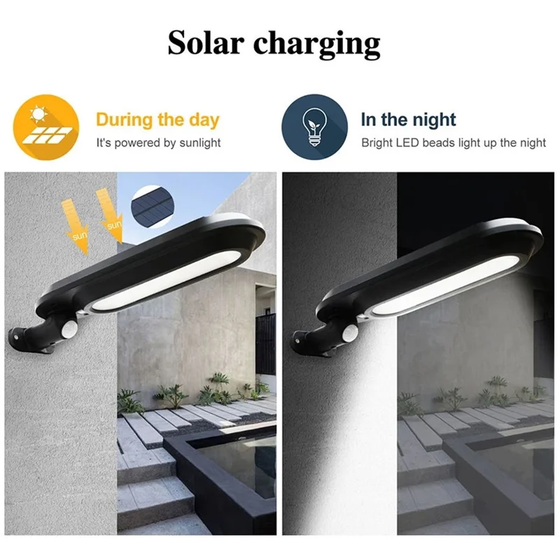 DS018 Solar Powered LED Motion Sensor Outdoor Wall Light Home Fence Garden Illuminating Lamp - Warm Light / White