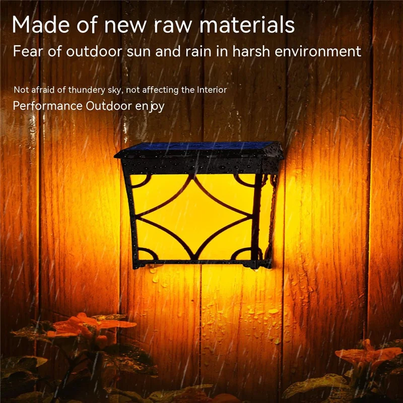 DS601 Retro Style Home Yard Porch Lamp LED Solar Powered Wall Hanging Light with RGB + Warm Light