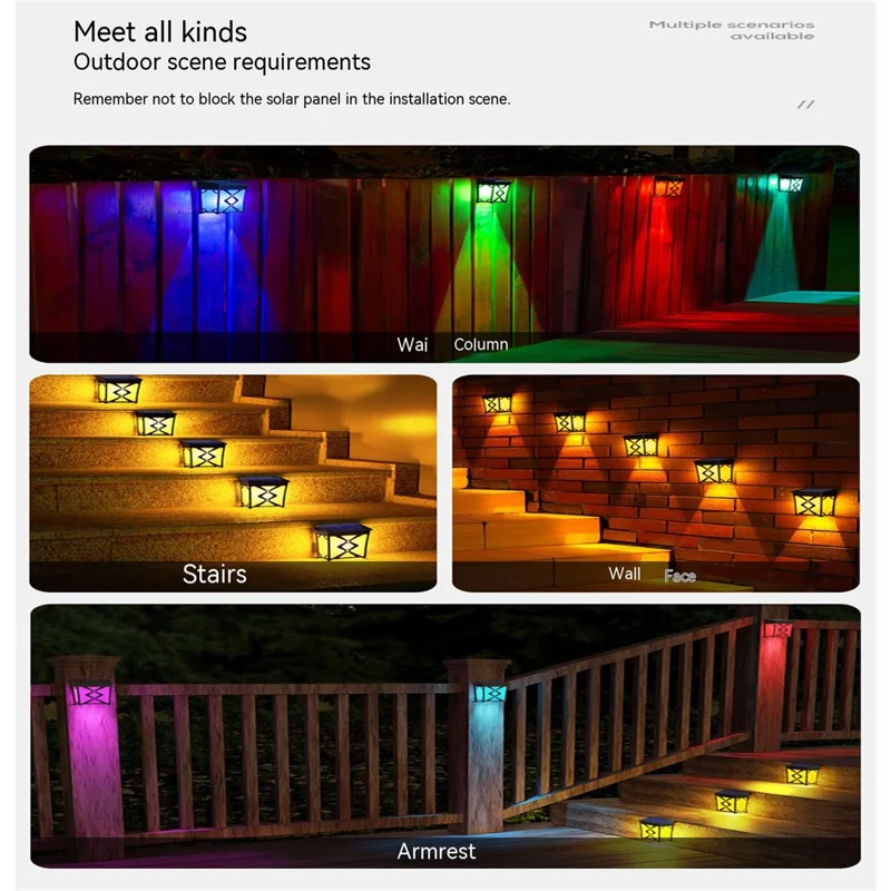 DS601 Retro Style Home Yard Porch Lamp LED Solar Powered Wall Hanging Light with RGB + Warm Light