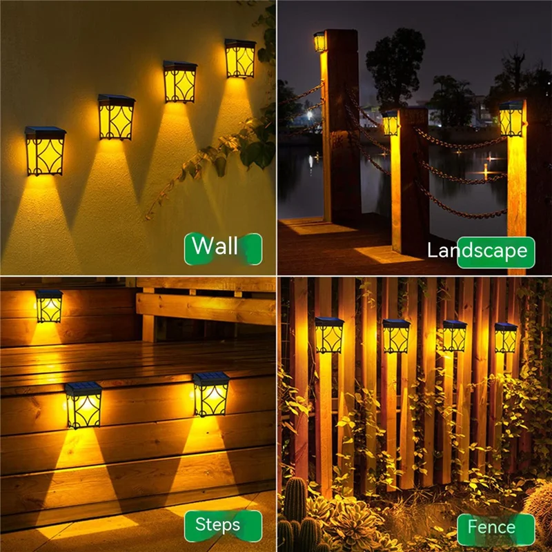 DS601 Retro Style Home Yard Porch Lamp LED Solar Powered Wall Hanging Light with RGB + Warm Light