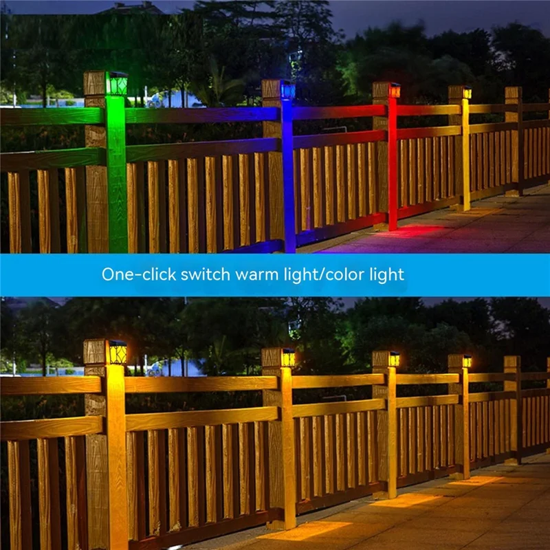 DS601 Retro Style Home Yard Porch Lamp LED Solar Powered Wall Hanging Light with RGB + Warm Light