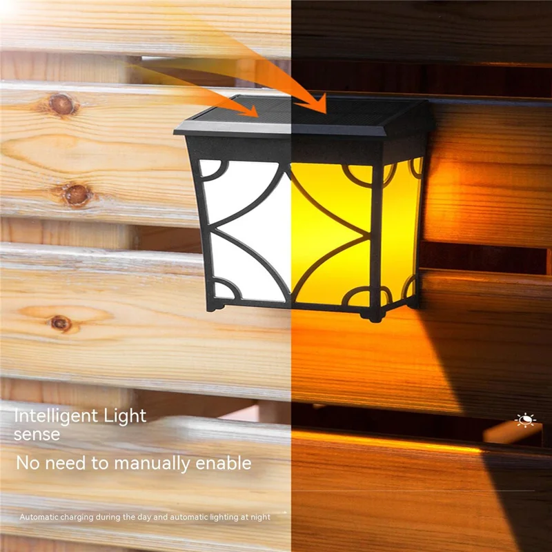 DS601 Retro Style Home Yard Porch Lamp LED Solar Powered Wall Hanging Light with RGB + Warm Light