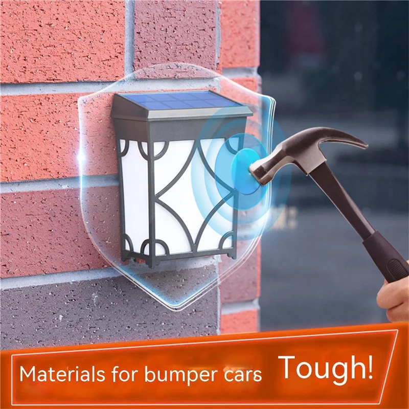 DS601 Retro Style Home Yard Porch Lamp LED Solar Powered Wall Hanging Light with RGB + Warm Light