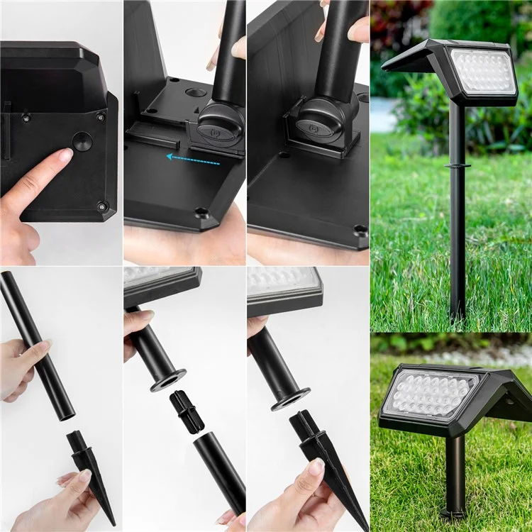DSL09 Lampada da giardino solare a LED a prova di acqua per casa, veranda e prato - Luce Calda 