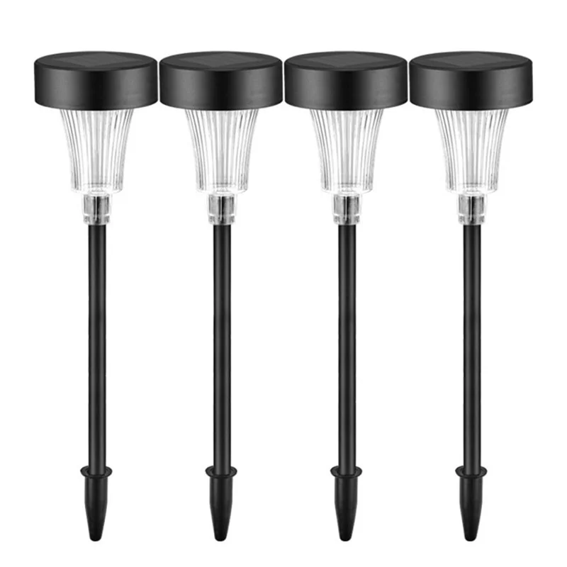 DS001 4PCS Solar Powered Home Lawn LED Lamp Waterproof Garden Decoration Light with Stake - Luz Branca