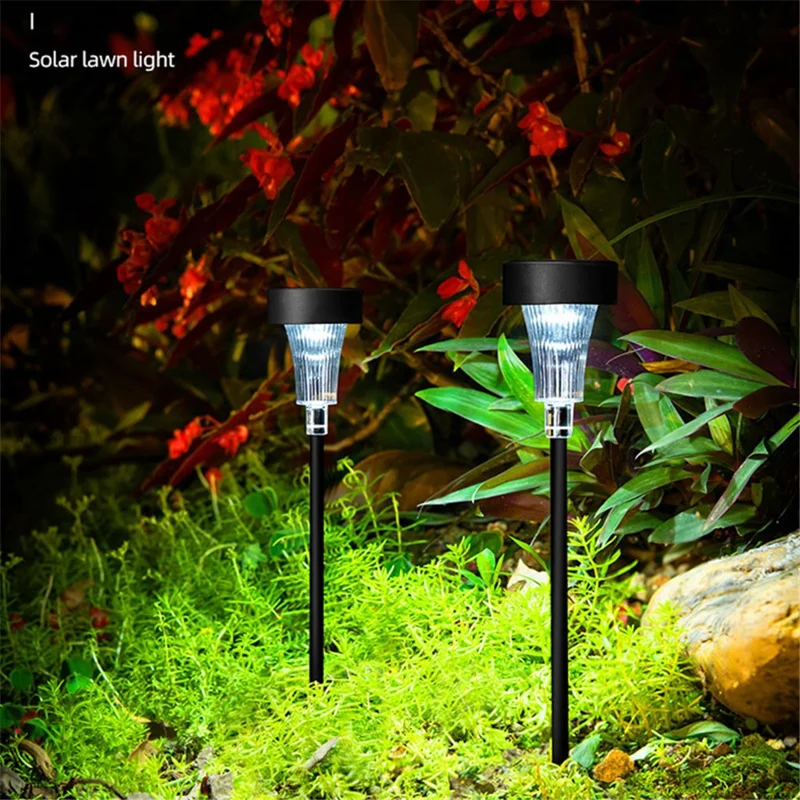 DS001 4PCS Solar Powered Home Lawn LED Lamp Waterproof Garden Decoration Light with Stake - Luz Branca