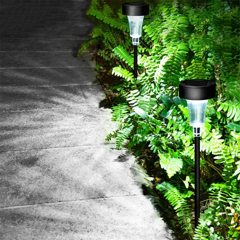 DS001 4PCS Solar Powered Home Lawn LED Lamp Waterproof Garden Decoration Light with Stake - Luz Branca