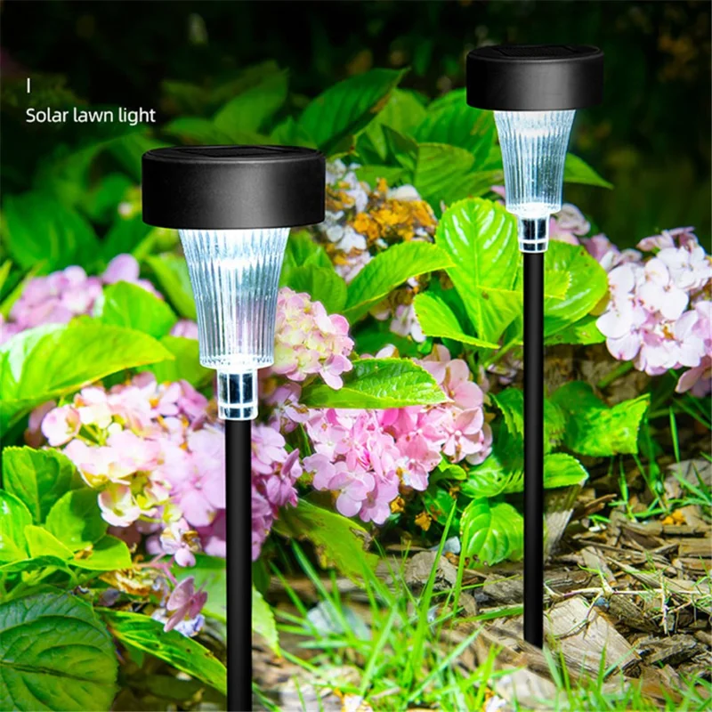 DS001 4PCS Solar Powered Home Lawn LED Lamp Waterproof Garden Decoration Light with Stake - Luz Branca