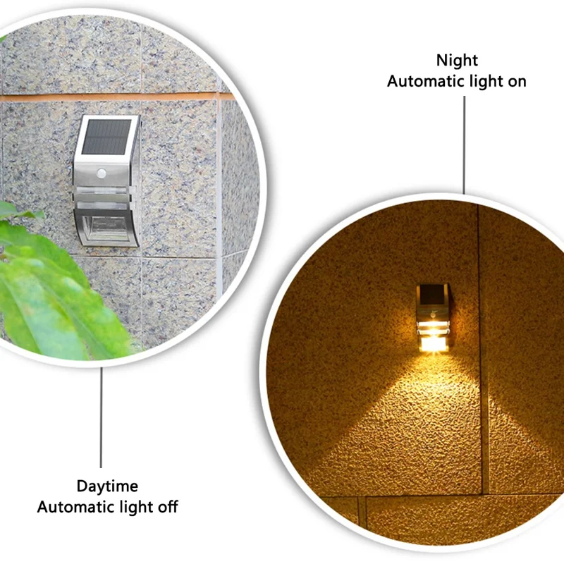 DS-SL2 Trapezoidal Solar Wall Light Waterproof PIR Motion Sensor Garden LED Light - Black Shell / Warm Light