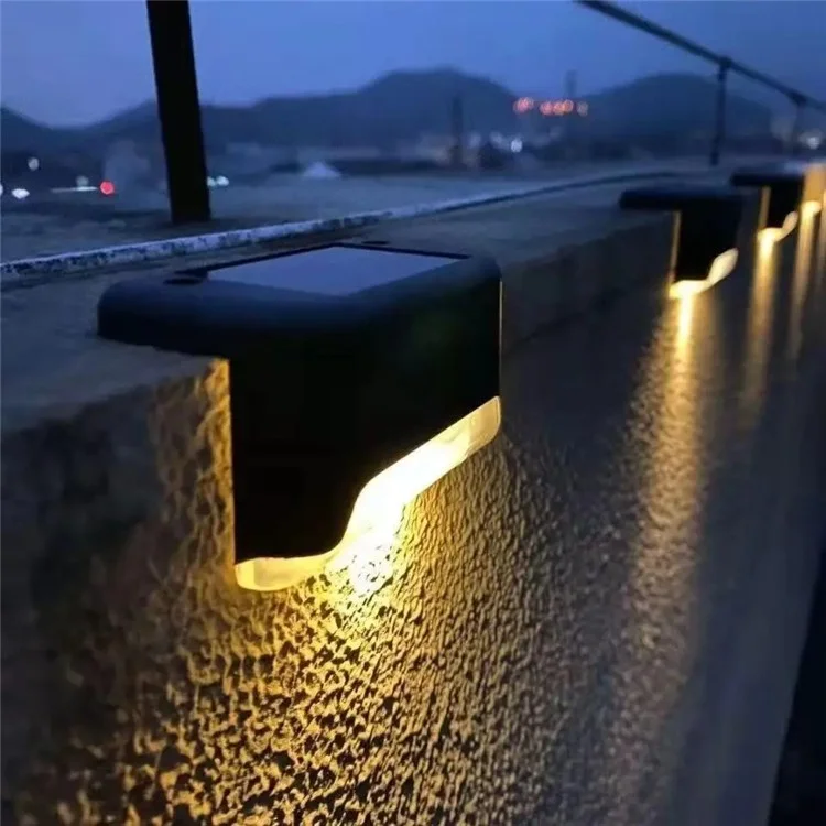 JL-99 Outdoor Solar Power Hedge Lights Railing Lights Staircase Decorative Lights - Brown / Warm Light