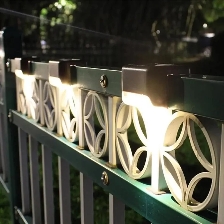 JL-99 Outdoor Solar Power Hedge Lights Railing Lights Staircase Decorative Lights - Brown / Warm Light