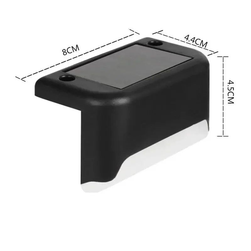 JL-99 Outdoor Solar Power Hedge Lights Railing Lights Staircase Decorative Lights - Black / White Light