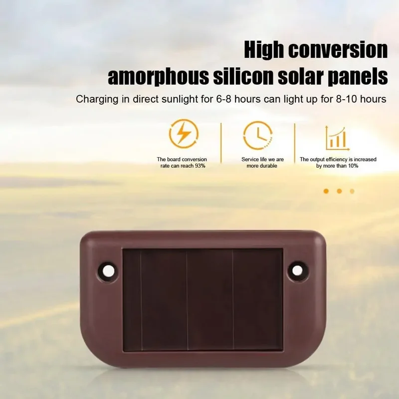 JL-99 Outdoor Solar Power Hedge Lights Railing Lights Staircase Decorative Lights - Brown / White Light