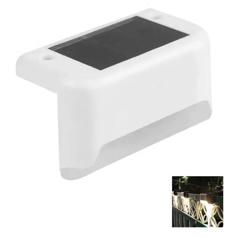 JL-99 Outdoor Solar Power Hedge Lights Railing Lights Staircase Decorative Lights - White / Warm Light