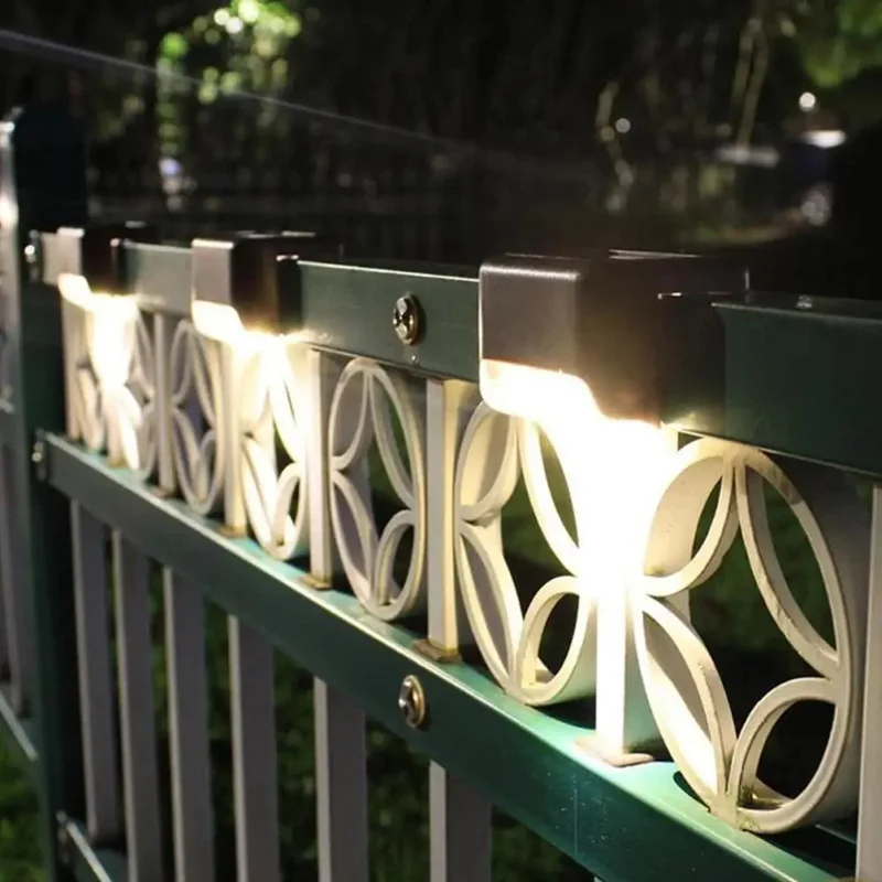 JL-99 Outdoor Solar Power Hedge Lights Railing Lights Staircase Decorative Lights - White / Warm Light