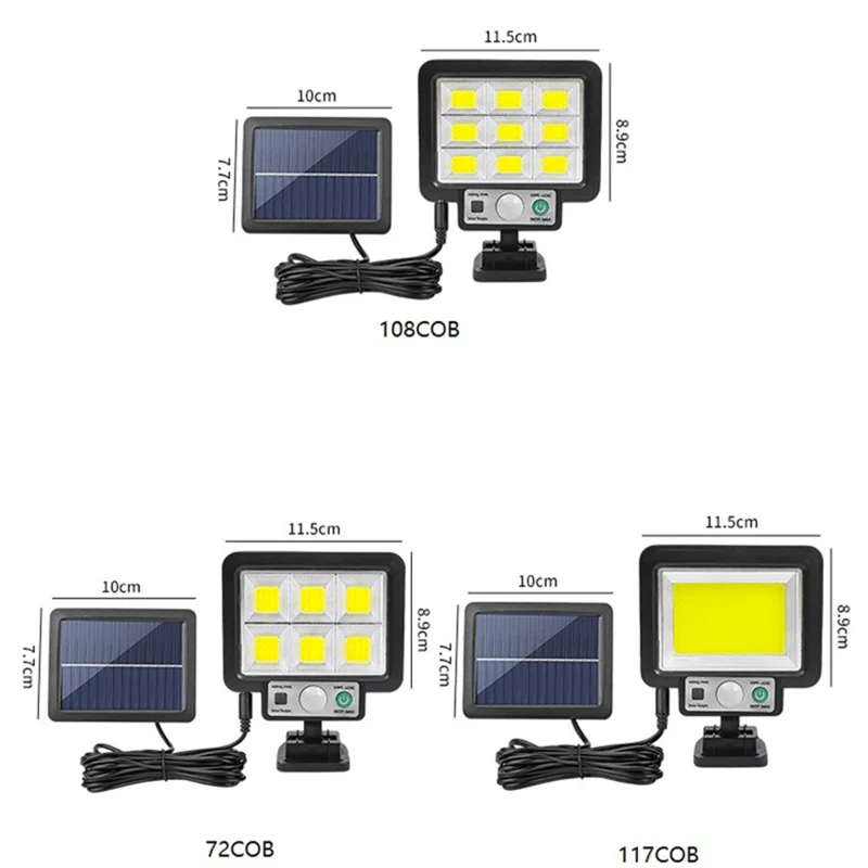 jl-188 Split Solar Wall Lamp Human Sensor Night Light with Remote Control - 108COB