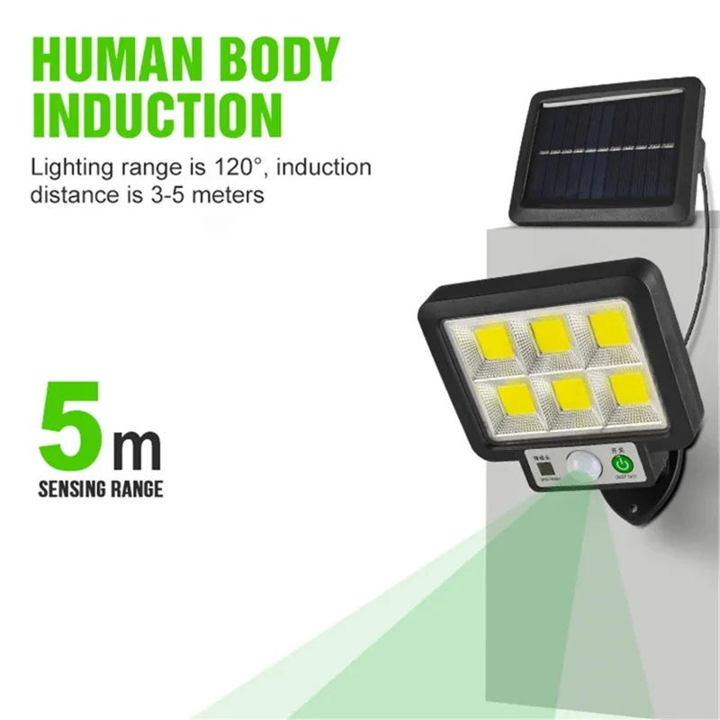 jl-188 Split Solar Wall Lamp Human Sensor Night Light with Remote Control - 108COB