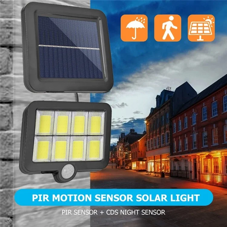 jl-159 Split PIR-Bewegungssensor-Solarleuchte für Außenwände, Nachtbeleuchtung für Garten, Hof - 120COB / 12-Raster