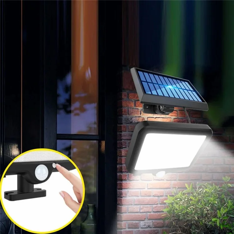 jl-159 Split PIR-Bewegungssensor-Solarleuchte für Außenwände, Nachtbeleuchtung für Garten, Hof - 120COB / 12-Raster