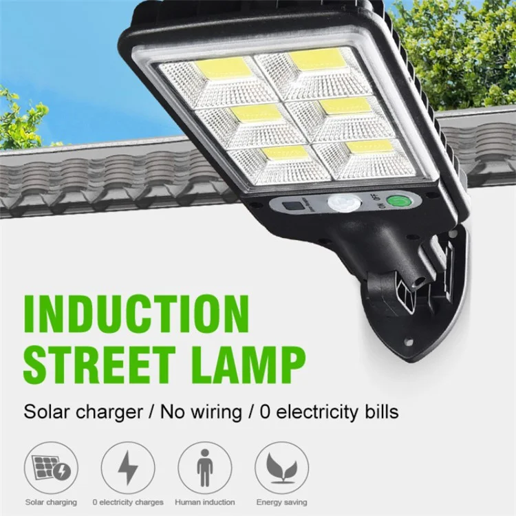 616 Capteur de mouvement Lampe solaire murale de jardin avec télécommande - 30 COB