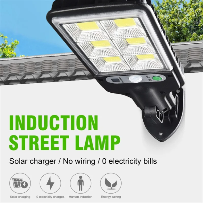 616 Motion Sensor Solar Powered Outdoor Garden Wall Light with Remote Control - 72 COB