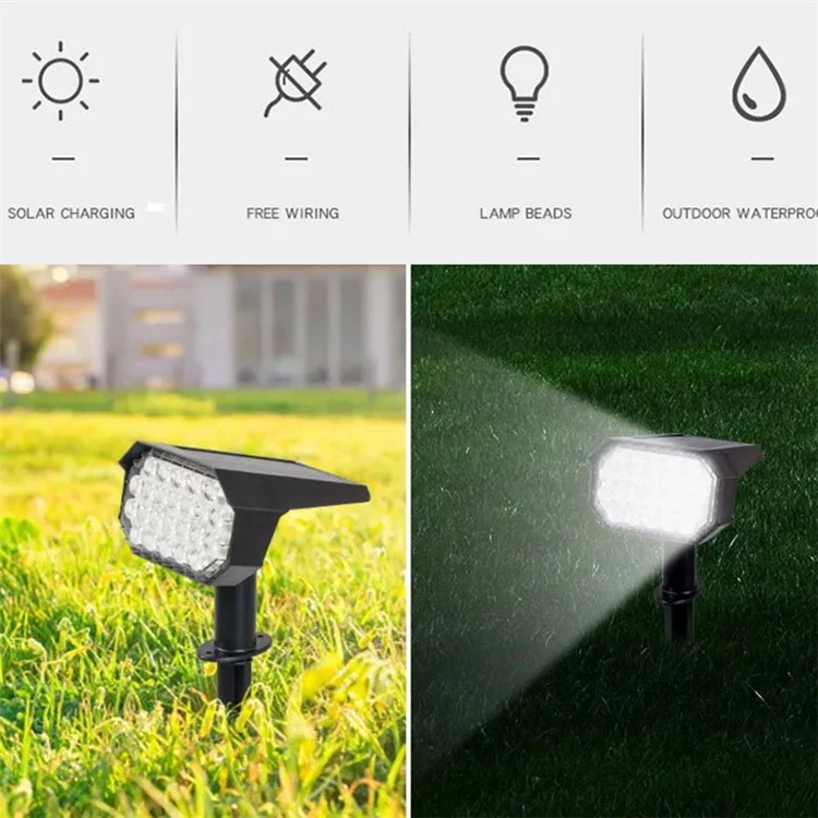 YH0528 4Pcs Luz de paisagem solar Lâmpada de chão para jardim ao ar livre 