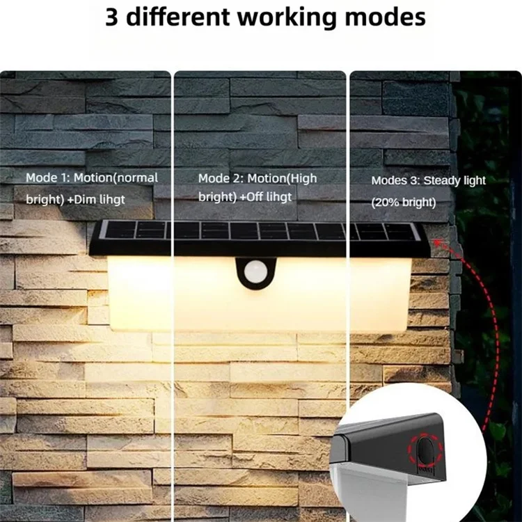 YH0617-PIR PIR Poder ao Anterior Solar Light Luz de Parela PIR PIR Indução do Jardido Paracedor de Gardima Luz - Luz Branca