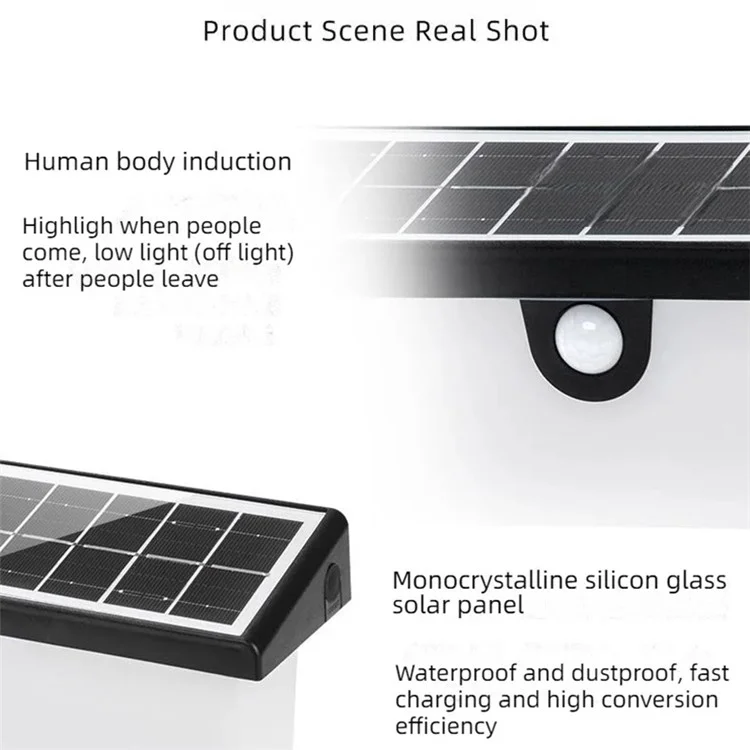 YH0617-PIR PIR Poder ao Anterior Solar Light Luz de Parela PIR PIR Indução do Jardido Paracedor de Gardima Luz - Luz Branca