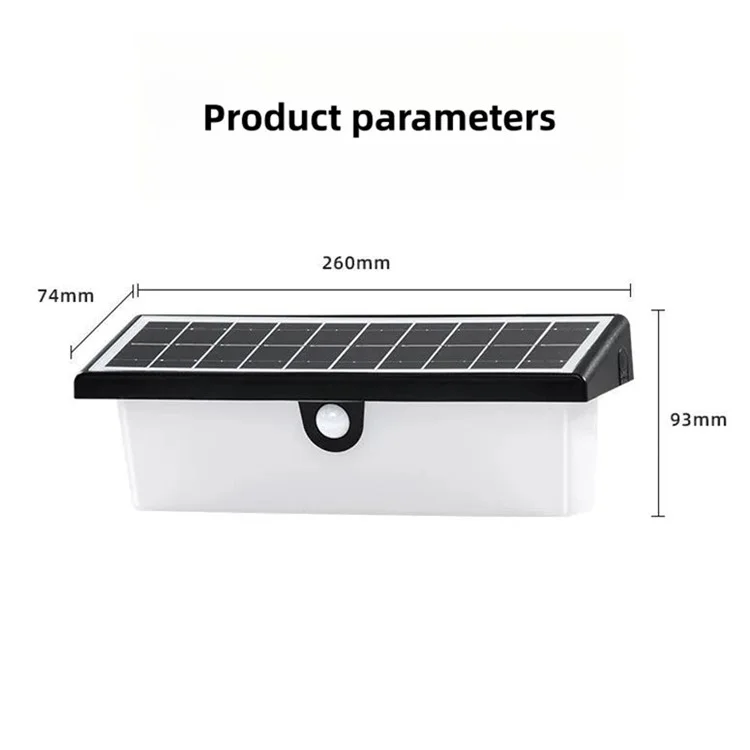 YH0617-PIR Outdoor Solar Power Light Sensing Wall Lamp PIR Induction Waterproof Garden Yard Light - White Light