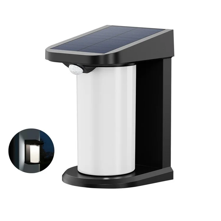 YH0619-PIR Outdoor Solar Motion Sensing Wall Lamp Waterproof Garden Yard Light - White Light