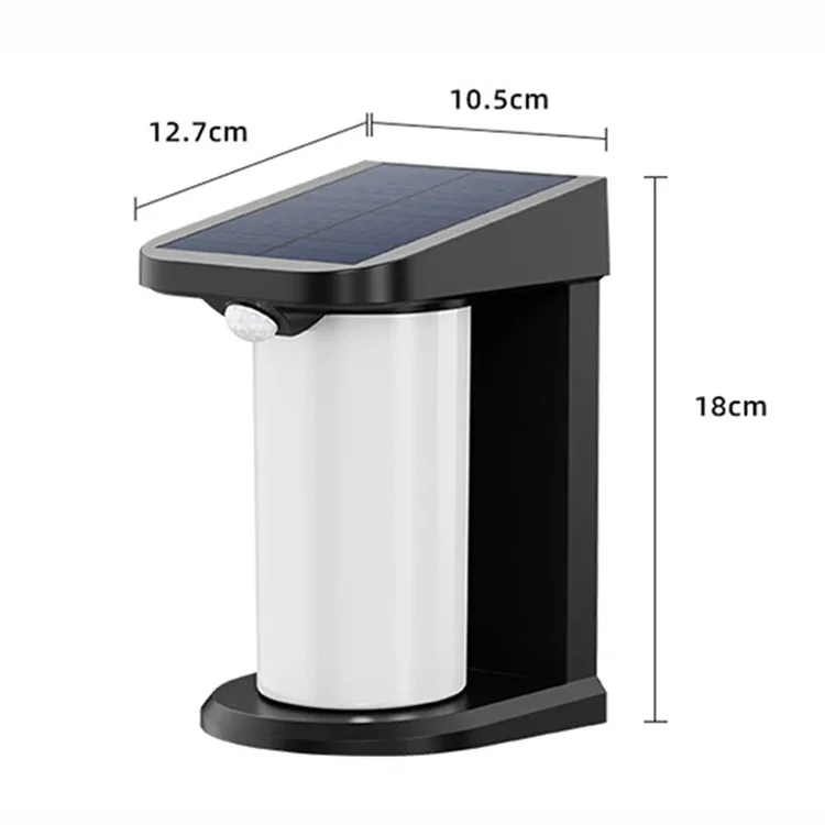YH0619-PIR Outdoor Solar Motion Sensing Wall Lamp Waterproof Garden Yard Light - White Light