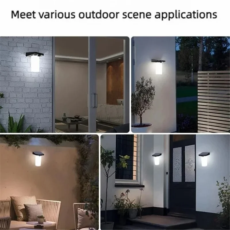 YH0620-PIR Solar Human Body Sensing Wall Lamp Waterproof Outdoor Garden Yard Light - White Light