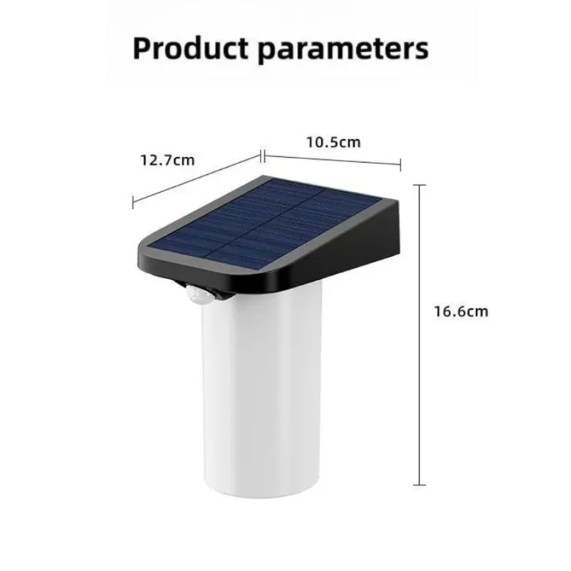 YH0620-PIR Solar Human Body Sensing Wall Lamp Waterproof Outdoor Garden Yard Light - White Light