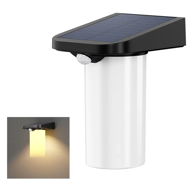YH0620-PIR Solar Human Body Sensing Wall Lamp Waterproof Outdoor Garden Yard Light - Warm Light