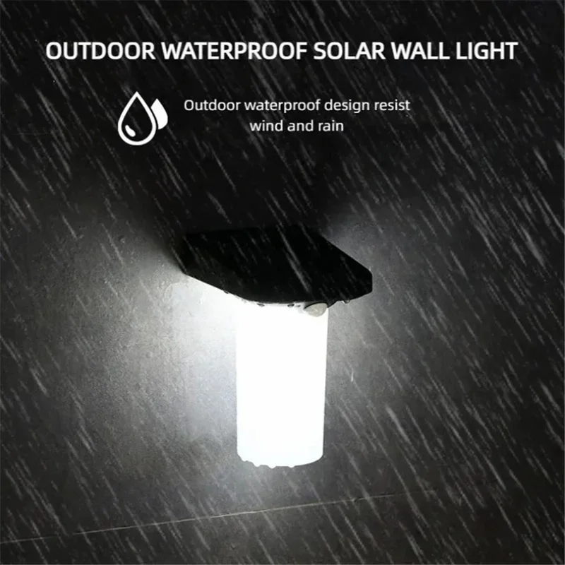 YH0620-PIR Solar Human Body Sensing Wall Lamp Waterproof Outdoor Garden Yard Light - Warm Light