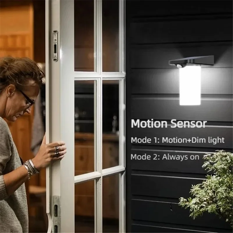 YH0620-PIR Solar Human Body Sensing Wall Lamp Waterproof Outdoor Garden Yard Light - Warm Light