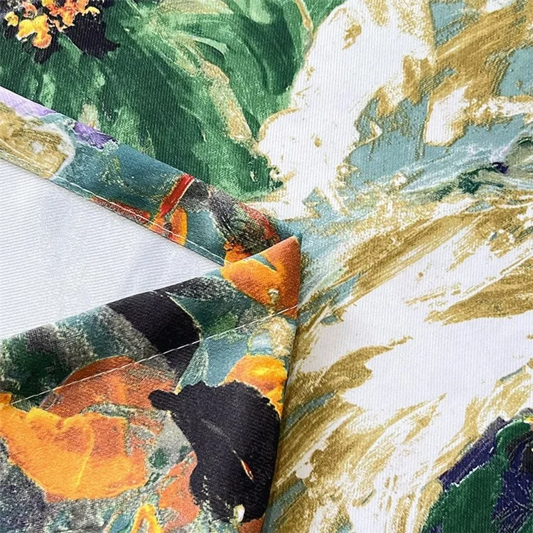 120x120cm Waterproof Oil-proof Tablecloth Oil Painting Floral Pattern Party Table Cover - Purple Yellow Flower