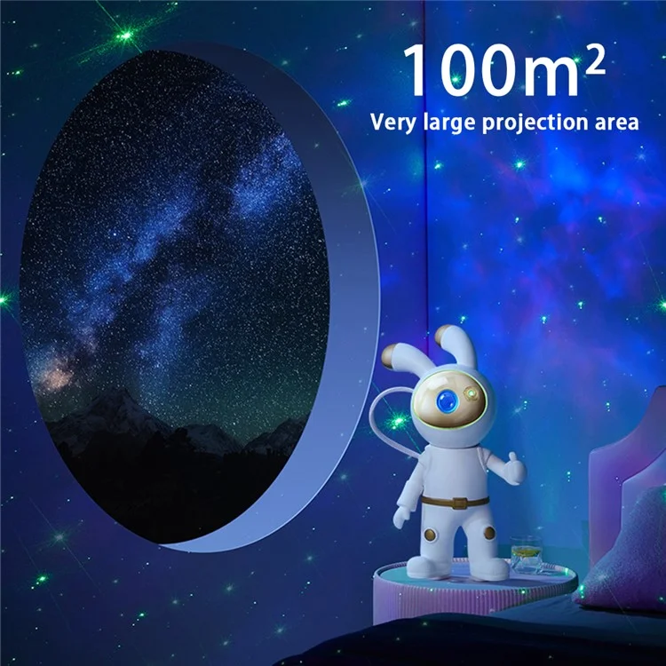 YPH-0125 Bedroom Atmosphere Light Space Rabbit Astronaut Projector Lamp, Battery Powered
