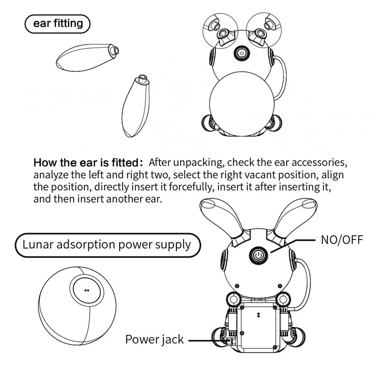 3W a Lado USB Night Light Moon Rabbit Laser Laser Lâmpada de Projeção