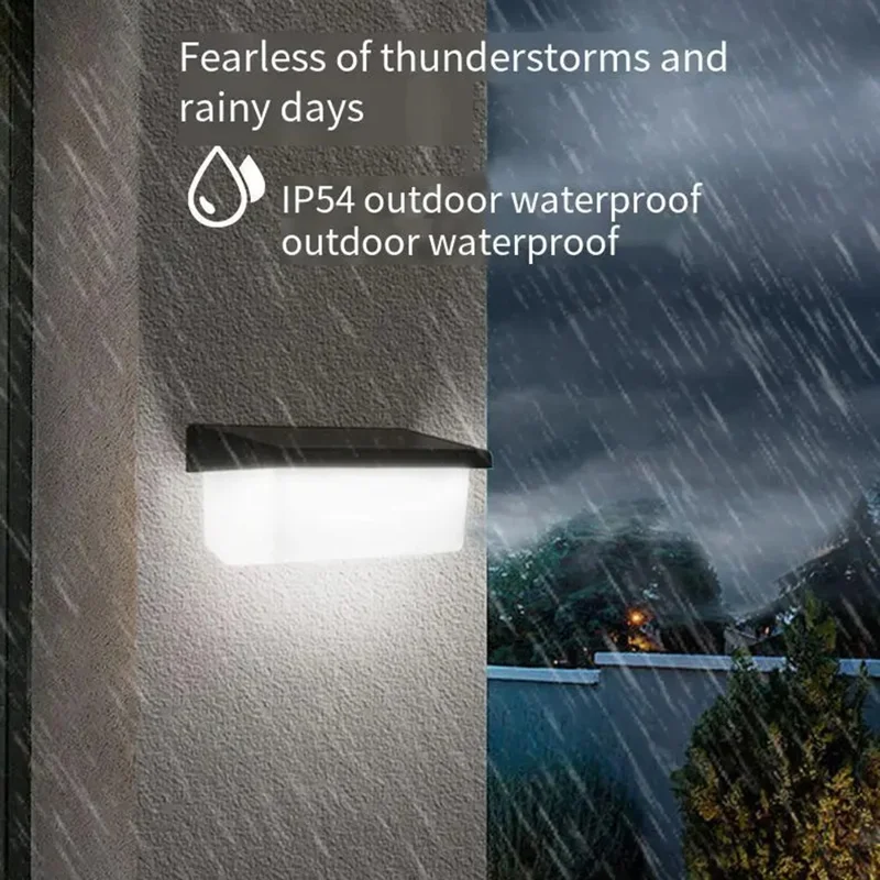 YH0617 Solar Powered Outdoor Waterproof Fence Light Wall Lamp for Garden Yard - White Light